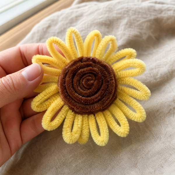 Girasol de limpiapipas en primer plano
